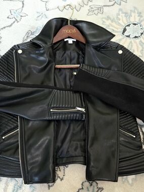 Black Faux Leather Moto Jacket